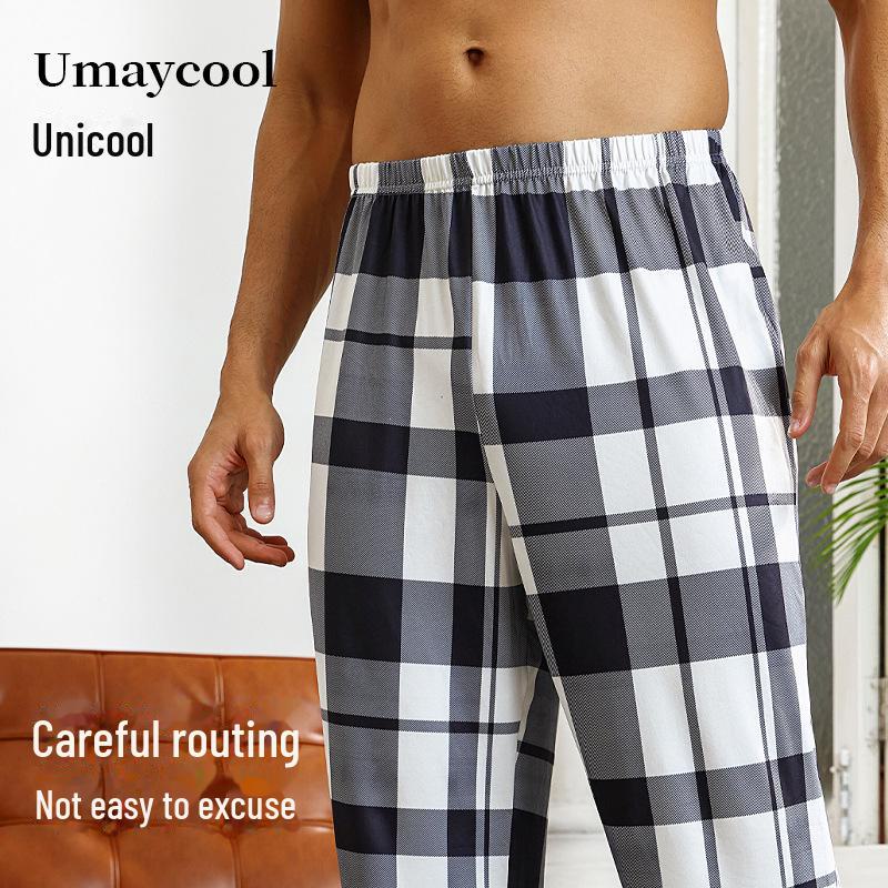 Men's Loose Fit Plaid Pajama Pants - Autumn/Winter Casual Sleepwear