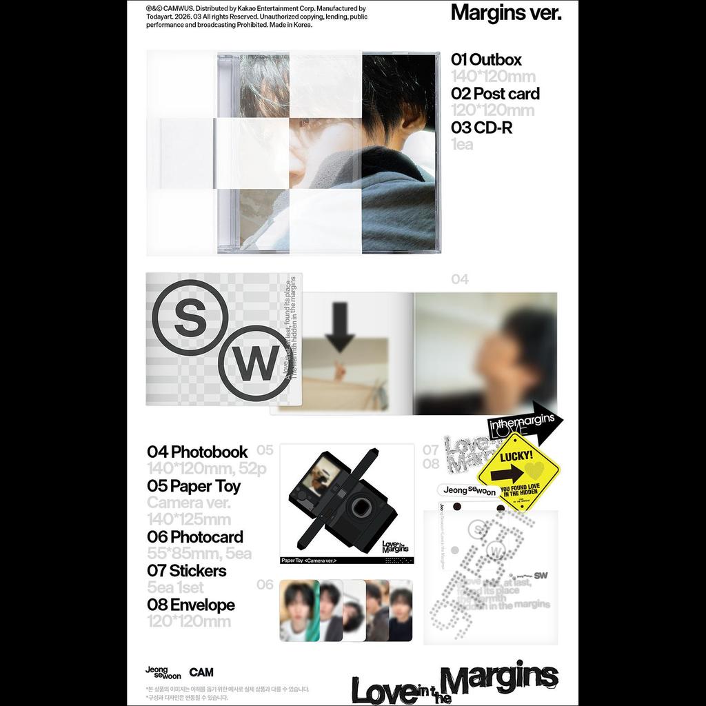 [Предзаказ] ЧОН СЕВУН [Любовь на полях] EP Альбом (Версия шума. / Версия с полями) + Бесплатный подарок