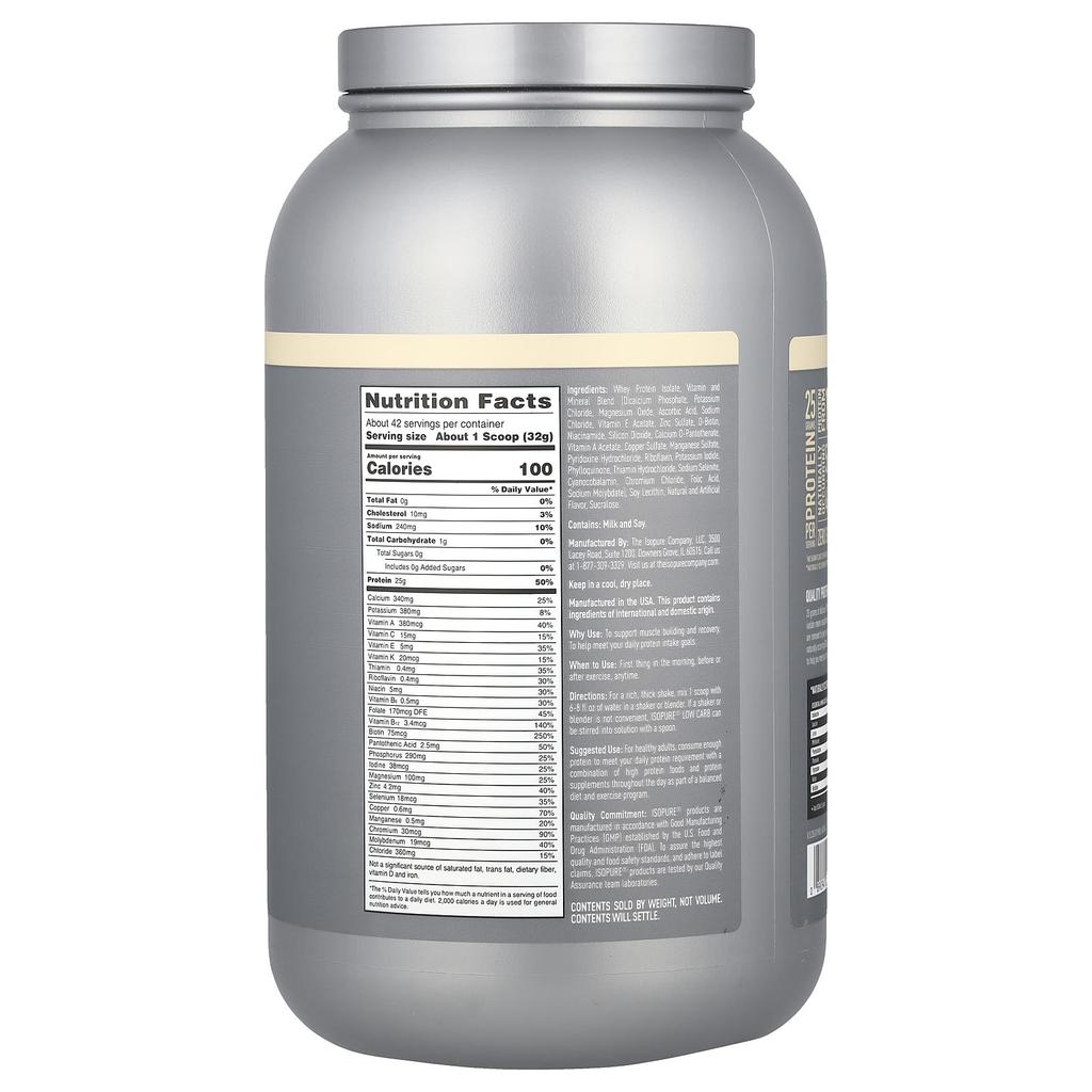 Isopure Low Carb, Protein Powder, Toasted Coconut, 1.36 Kg (3 Lb)