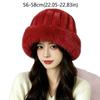 Ribbed Crown Faux Fur Bucket Hat Faux Fur Furry Brim Hat New Plush Cloche Cap  Daily Outfits
