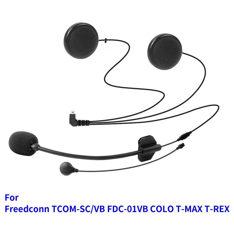 Motorcycle Intercom Accessories Hard Soft 2 in1 Earphone Mic For Freedconn TCOM-SC/VB FDC-01VB COLO T-MAX T-REX Any Face Helmet