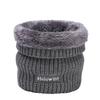 European and American Style Couple's Winter Warm Fleece Lined Neck Gaiter Unisex Solid Color Embroidered Outdoor Knitted Woolen Neck Warmer