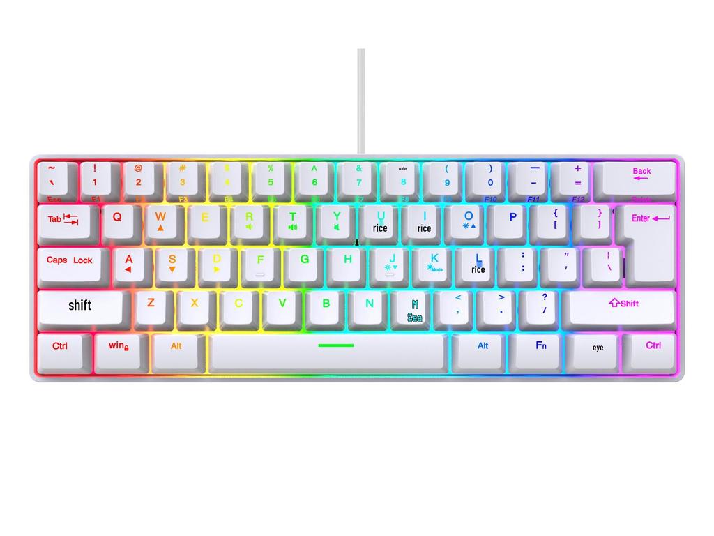 61-клавишная RGB проводная игровая клавиатура с механическим ощущением