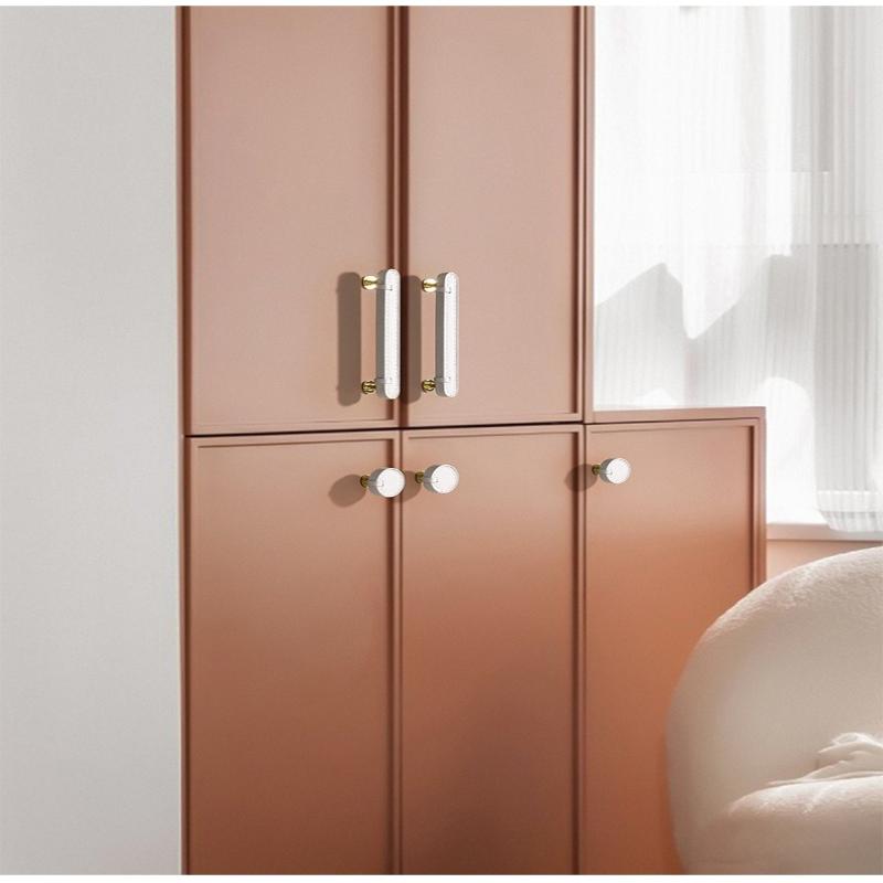 Ручки и ручки для обувного шкафа из цинкового сплава с кожаной ручкой, кухонные ручки для дверей шкафа, ручки для ящиков, мебельная фурнитура