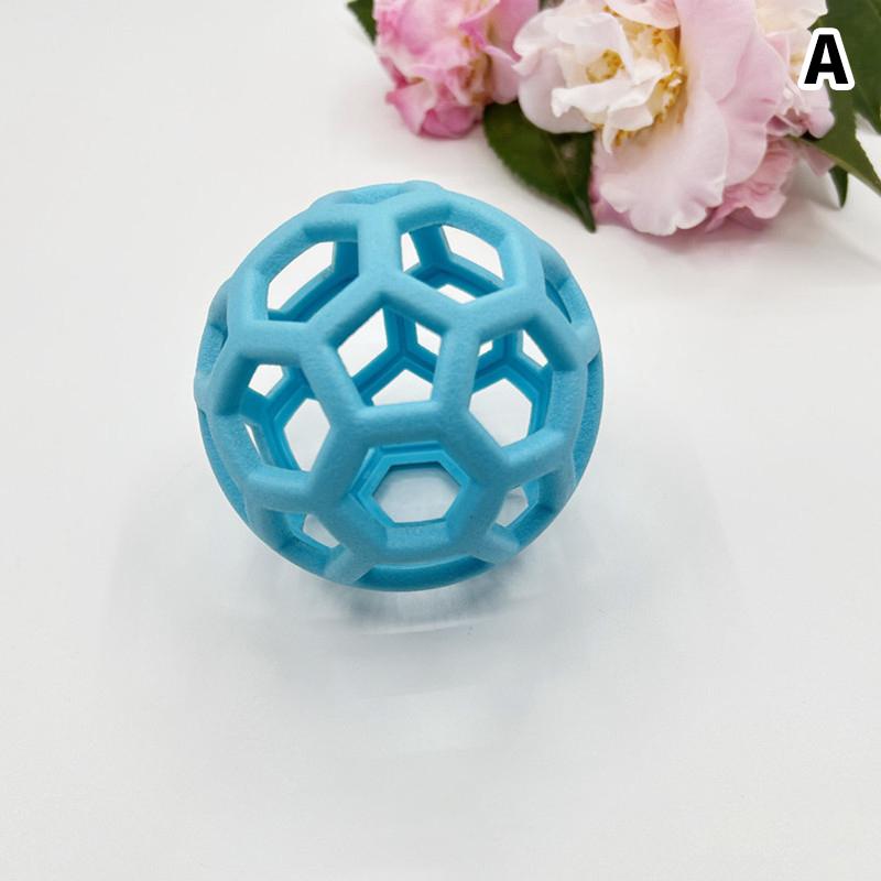 Dog Natural Rubber Chew Toy Dog Geometric Safety Ball Pet Interactive Balls Puppy Training Playing Teeth Cleaning Hollow Toys