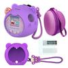 Твердый чемодан и силиконовый чехол для Takara Tomy Punirunzu, с ремешком и защитной пленкой для экрана (фиолетовый)