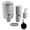 6pcs/set Bathroom Accessories Set Toothbrush Holder,Trash Can,Soap Dispenser (Gray)