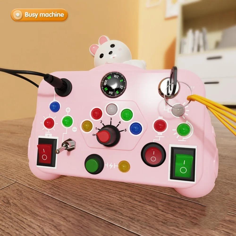 New Montessori Busy Board Sensory Toys Educational Buttons Switches Socket Baby Sensory Board Switch Toy Preschool Education