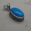 Huge Oval Cab Blue Turquoise Gemstone 925 Sterling Sillver Pendant Jewelry, Native Style Boho Designer Handmade Pendant