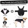 Black/Stripes Dog Tuxedo Costume Two Pieces Dog Formal Shirt  Wedding Occasion