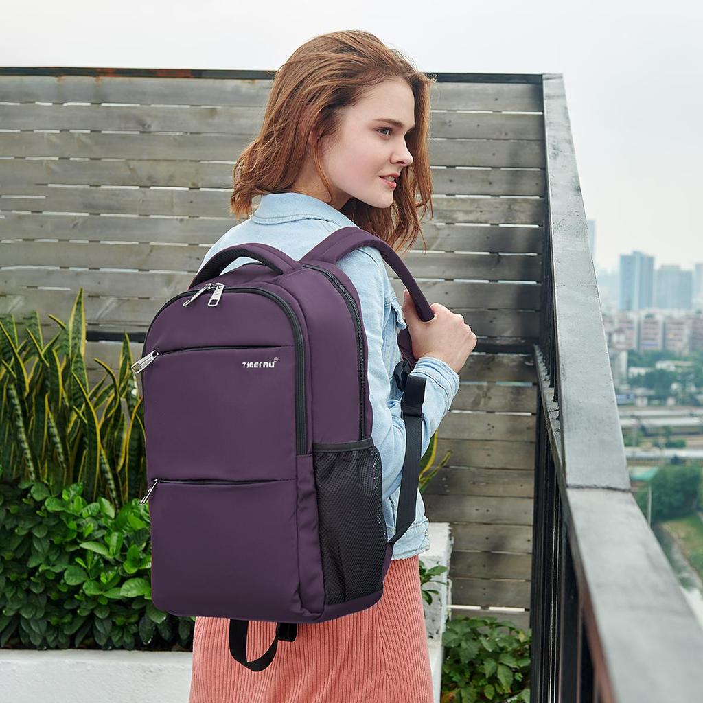 Tigernu Модный женский рюкзак фиолетовый противоугонный 15,6-дюймовый рюкзак для ноутбука женский водонепроницаемый дорожный рюкзак школьный рюкзак сумки