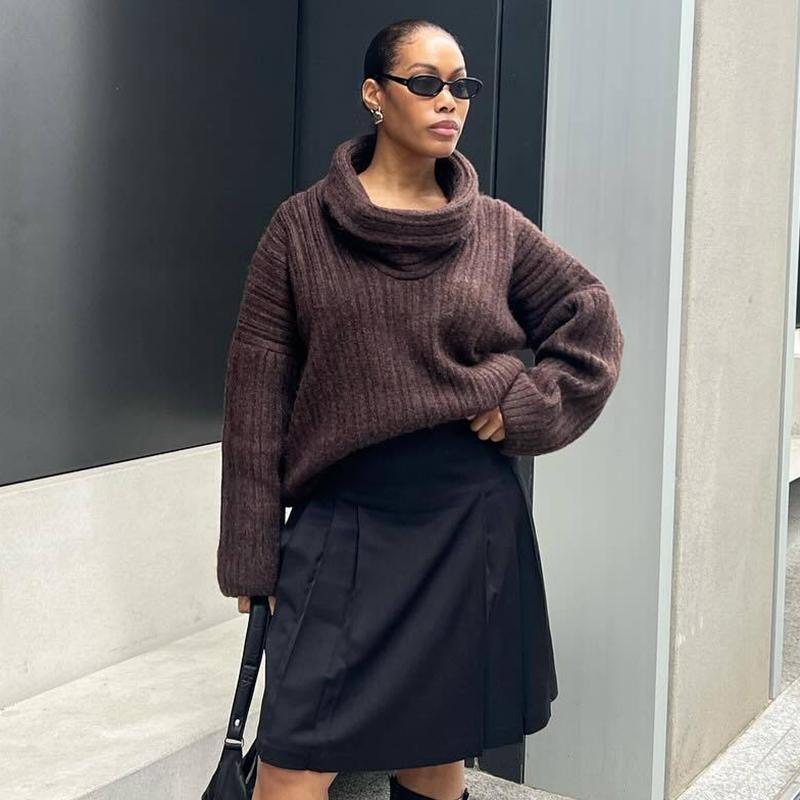 Свитер с открытыми плечами для женщин, осень-зима, свободный, с длинным рукавом, вязаный, женский, уличный, повседневный, большой, топ, пэчворк, свитера для поездок на работу, женские