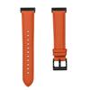 Litchi Textured Genuine Cow Leather Strap with Electroplated Buckle for Fitbit Versa 4 / Sense 2 Pointed-End Watch Band