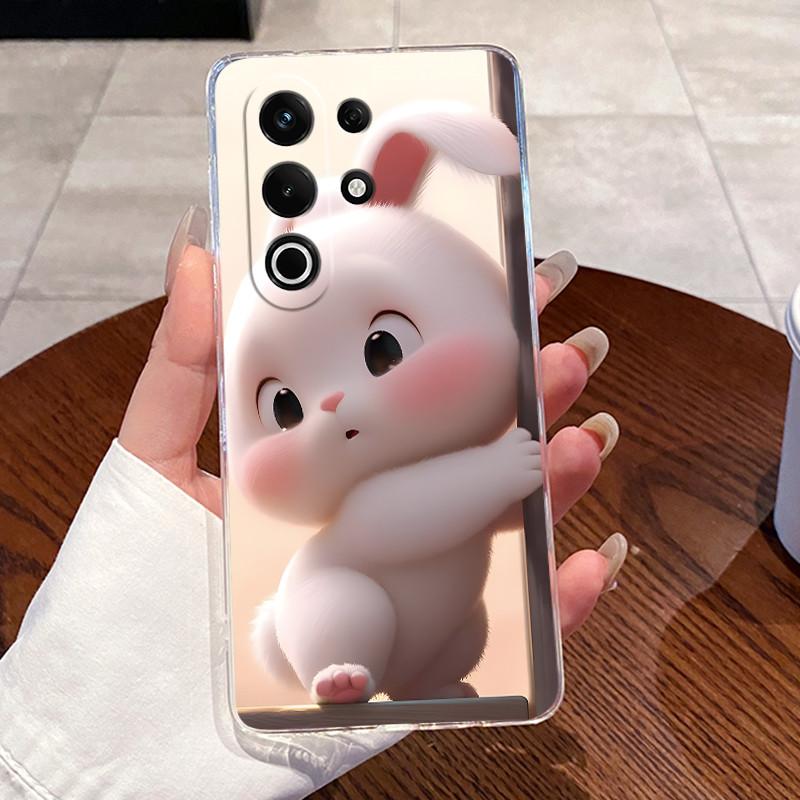 For Itel S25 Ultra (S686LN) Case ITEL S25 (S685LN) Cases Clear Silicone Coque Soft TPU Back Cover Cute Rabbit Cat Phone Case