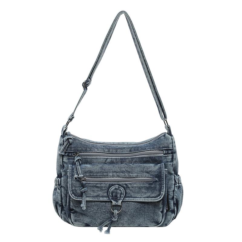 Women's Denim Large Capacity Shoulder Bag Denim Tote Bags Adjustable Long Strap Crossbody bags Fashion Travel Handbags