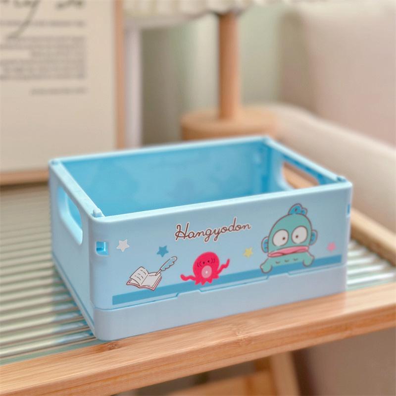 Candy Color Foldable Storage Box - Cute, Plastic Desktop Organizer for Stationery and Sundries