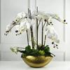 Golden Bowl Planter Artificial Bouquet Pot Decorative Floral Accessory Cornucopia Ornament for