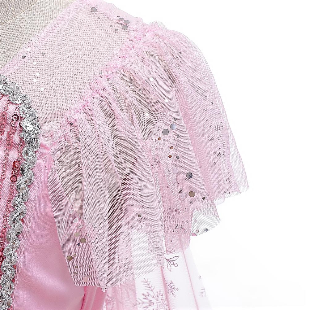 Платье принцессы с рисунком снега и звезды, детская одежда для косплея, праздничное сетчатое длинное платье подружки невесты