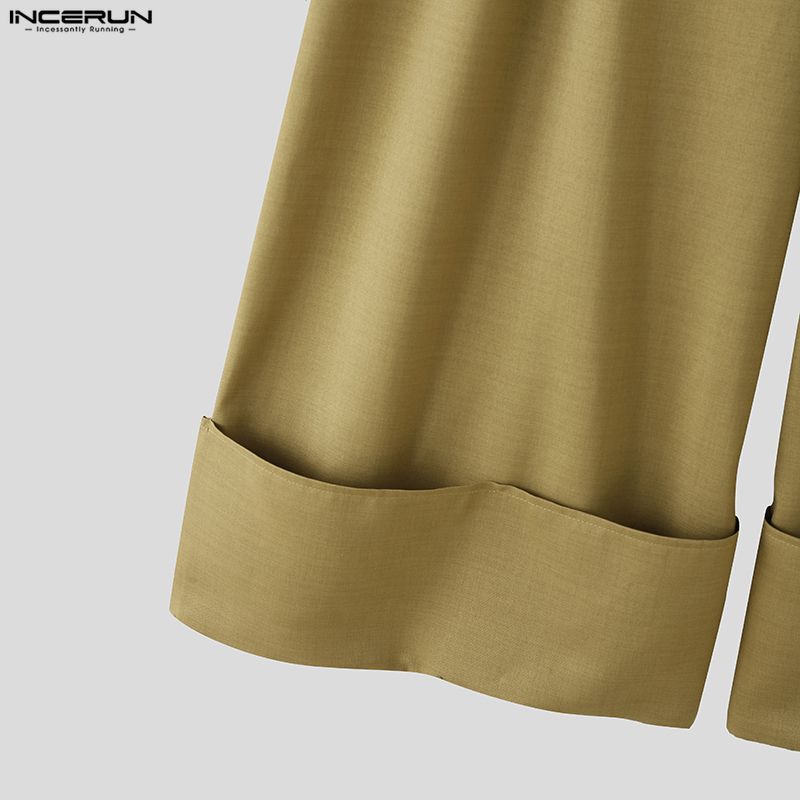 INCERUN Two Pieces Sets Men Sleeveless Tops and Long Loose Pants Outfits