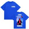 Рэпер HAMZA 1994 Тур Альбом 2025 Графические Футболки Мужские Ретро Мода Хлопок Футболка с Коротким Рукавом Хип-Хоп Круглый Вырез Одежда Футболки