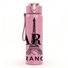 1PC Paris Eiffel Tower Print 750ml Color Plastic Sports Water Bottle Leakproof Flip Straw Lid Suitable for Sports Office Home Use