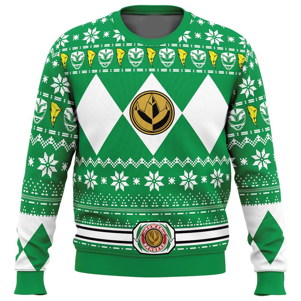Men's and Women's Winter New Mighty Morphin Multi Color Ranger Power Ranger Ugly Christmas Sweater Christmas Party Hoodie