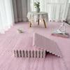 15Pcs Interlocking Fluffy Tiles with Border Square Rug Plush Puzzle Foam Floor Mat for Kids Thick Bedroom Floor Decoration