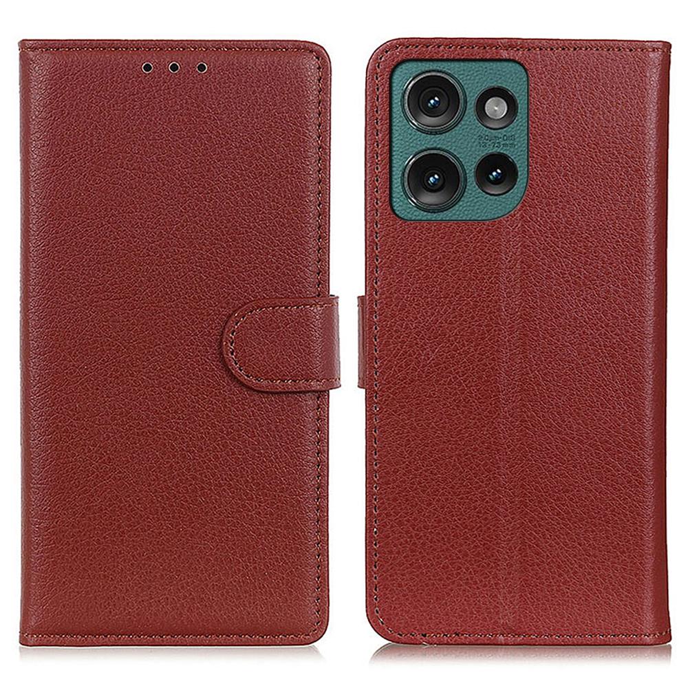 For Motorola Edge 50 5G Wallet Case PU Leather Phone Cover Litchi Texture