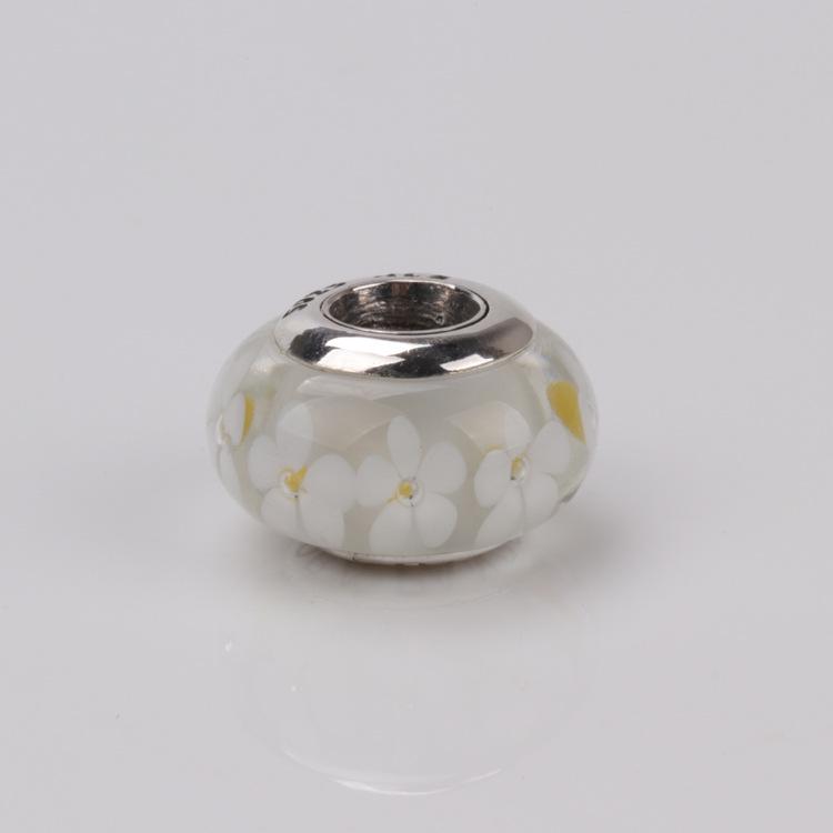 Бусины-цветы из муранского стекла из стерлингового серебра 925 пробы для браслета Pandora - Весенняя коллекция DIY Ювелирный аксессуар Подарок