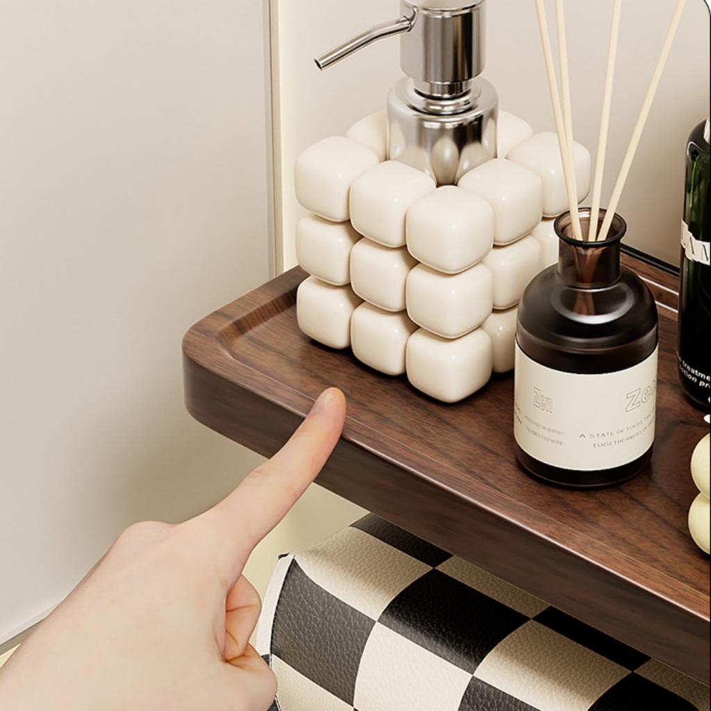 Wood Aluminum Bathroom Paper Holder with Shelf Bathroom Paper roll Holder Wall Mounted Towel Rack Toilet Paper Holder Tissue Box