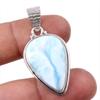 Natural Republic Larimar Gemstone 925 Solid Sterling Silver Pendant 1.75" K2l82