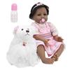 55 см кукла-реборн мягкая улыбающаяся кукла-девочка игрушка детская игрушка в подарок с соской детская бутылочка