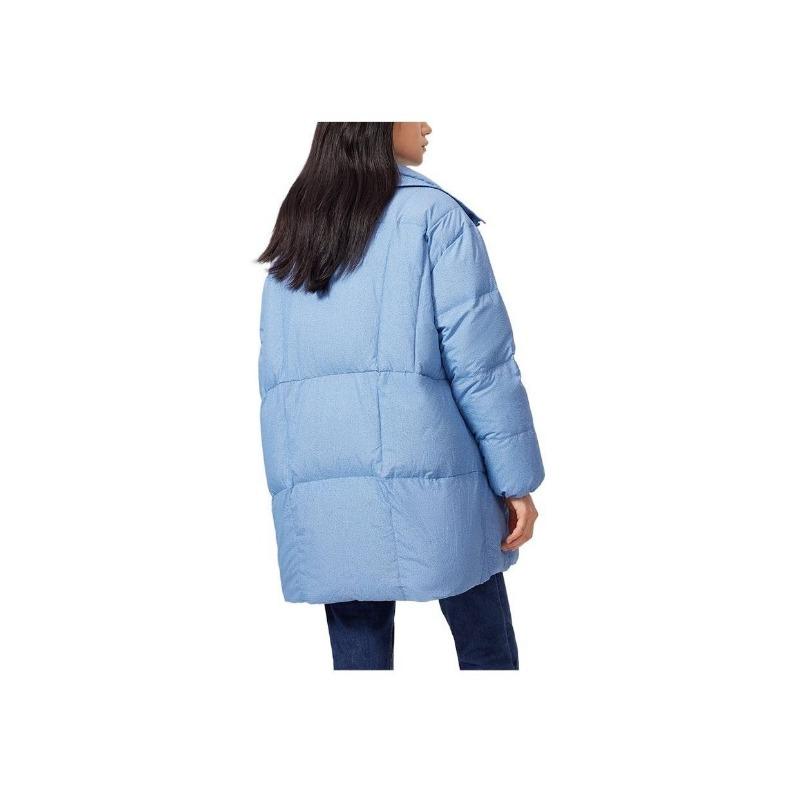 Женская куртка пуховик Levis FW22 однотонная средней длины с длинным рукавом верхняя одежда синяя A5179-0002