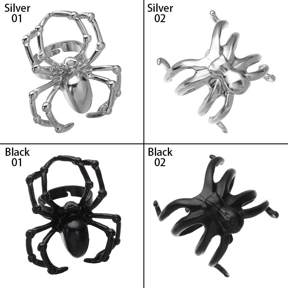 Gothic Adjustable Hip Hop Promise Biker Mens Rings Halloween Punk Simulation Animal Spider Ring