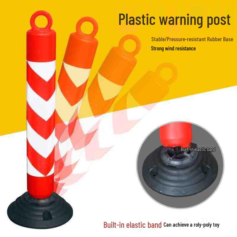 Jitai 75cm Reflective Rubber Traffic Safety Post