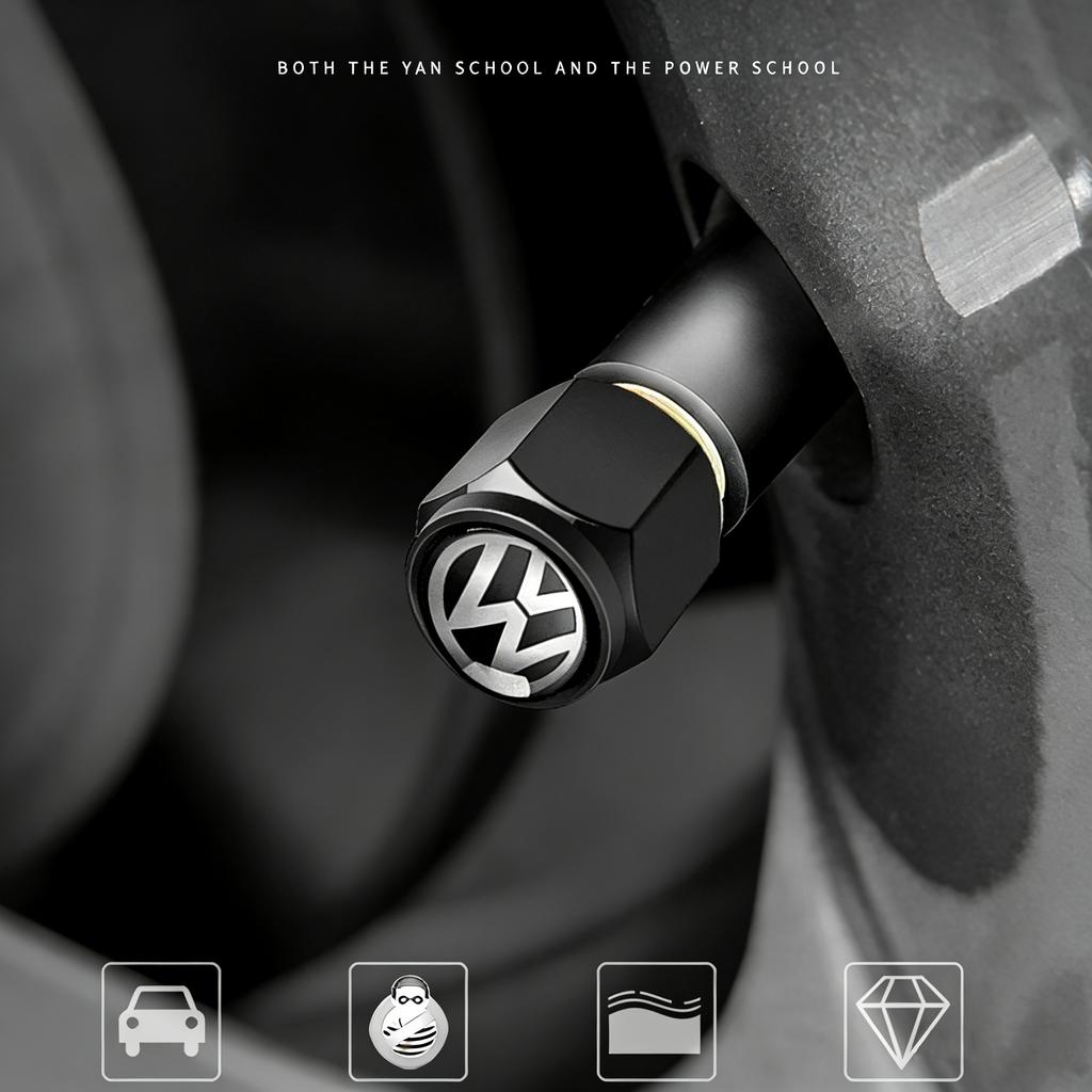 ZDFVU1 For VOLKSWAGEN VW 4pcs Metal Car Wheel Tire Valve Caps Stem Case Covers For VW Volkswagen Golf Polo Passat Tiguan Touran Jetta A