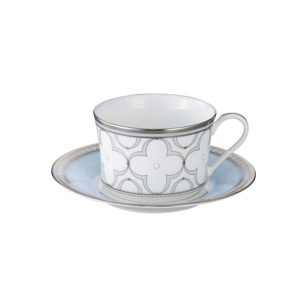 Noritake Cup Saucer 245cc Trefolio Platinum 1 Customer Platinum Bone China & (Coffee Tea) Approx. T93686/4957