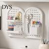 Wall Mounted Pegboard Organizer Perforated Board Storage Rack, Foldable Plastic Organizer, No Peg for Office Drilling Shelf Home Desk And Rack