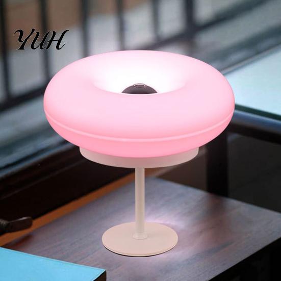 Indoor Camping Portable Lamp RGB Donut Wall Lamp, Rechargeable Touch Control Night Light with Remote, Color Changing Bedside Lighting Dimmable