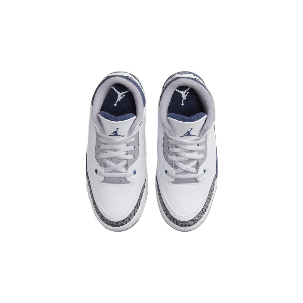 Air Jordan 3 Retro PS Midnight Navy Детские кроссовки Белый цементно-серый Черный DM0966-140