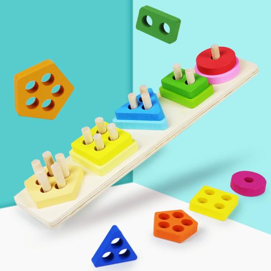 Деревянная игрушка-сортировка, забавная обучающая игра, мелкая моторика, распознавание образов, деревянный блок для малышей