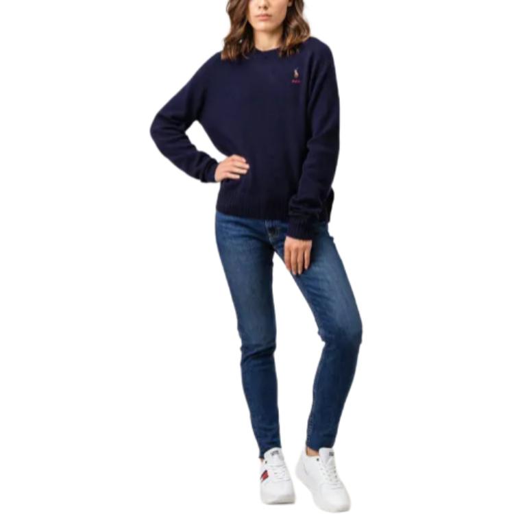 Polo Ralph Lauren FW25 Свитер с узором из логотипов Шерстяной свитер Стандартный крой Женский свитер 211752403-007