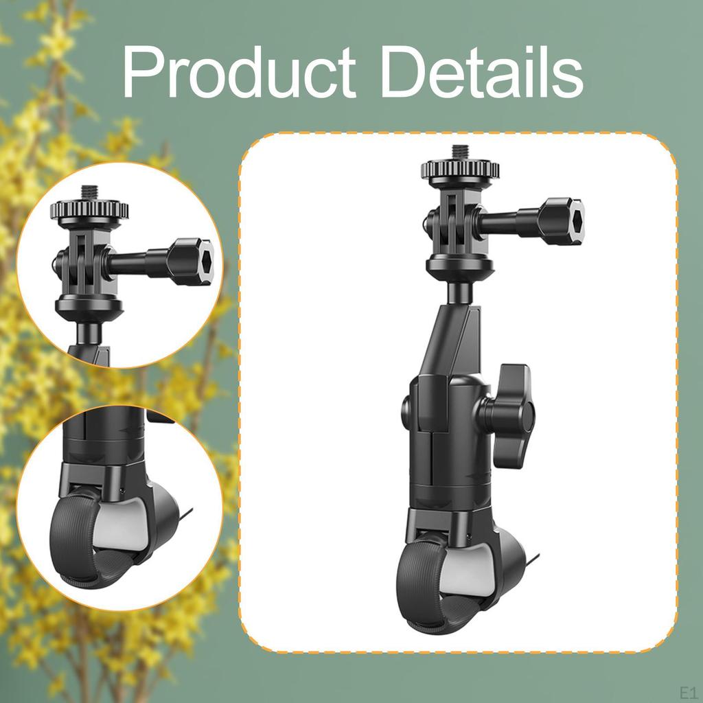 Motorcycle Action Camera Mount Bracket Degree Rotatable Secure Screw-lock Easy To Install