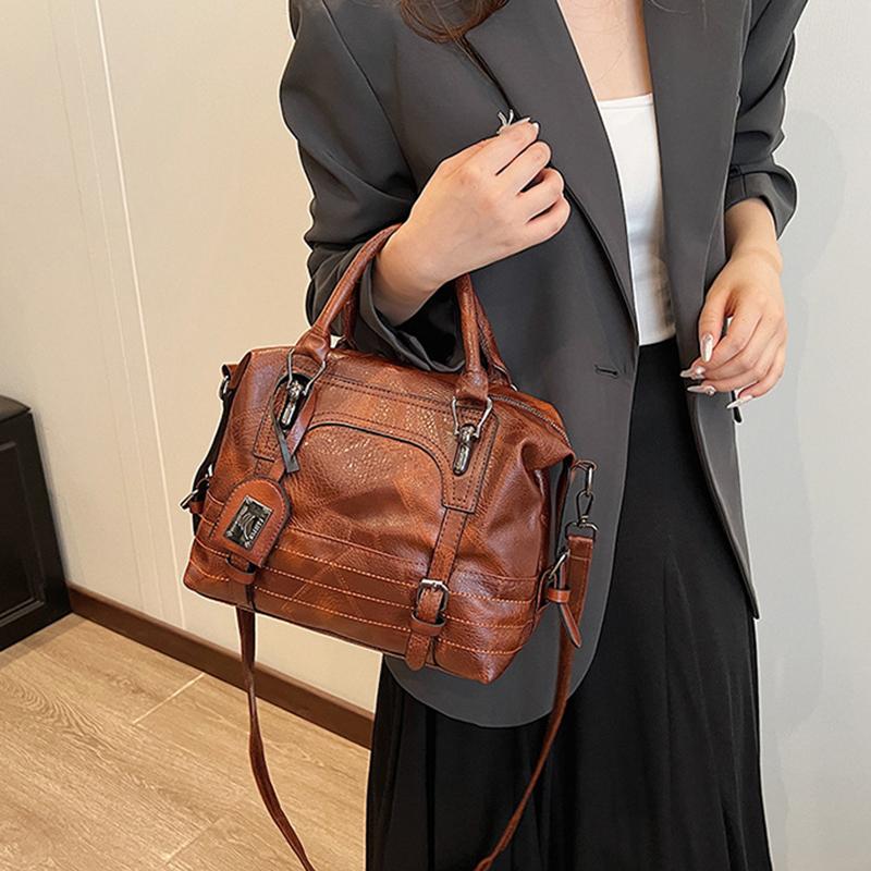 Контрастные цвета молнии PU Мягкая поверхность сумки с верхней ручкой Повседневные большой емкости женские сумки