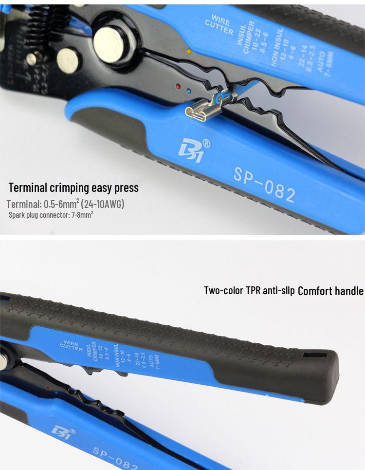 Hanbang Multifunctional Electrician Wire Strippers and Crimping Pliers, Chrome Vanadium Steel