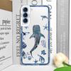 Крутой чехол для телефона с морской черепахой для Samsung Galaxy A55 A54 A53 A52 A51 A70 A32 A31 A22 A13 4G 5G Сине-морской дизайн с черепахой Прозрачная крышка