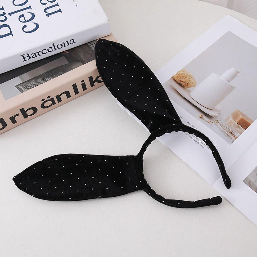 Velvet Fabric Rabbit Ear Headband Big Bunny Ears Party Headband Hair Accessories Christmas Party