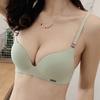 Новое женское нижнее белье из ледяного шелка, цельный бюстгальтер со сборками из нержавеющего кольца без маркировки