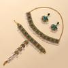 Vintage floral tassel bracelet, earrings, and necklace set - bohemian ethnic jewelry