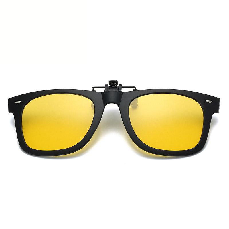Неполяризованные мужские поляризованные солнцезащитные очки с откидной линзой для женщин, очки ночного видения для вождения, антибликовые, винтажные, квадратные, с клипсой для рыбалки